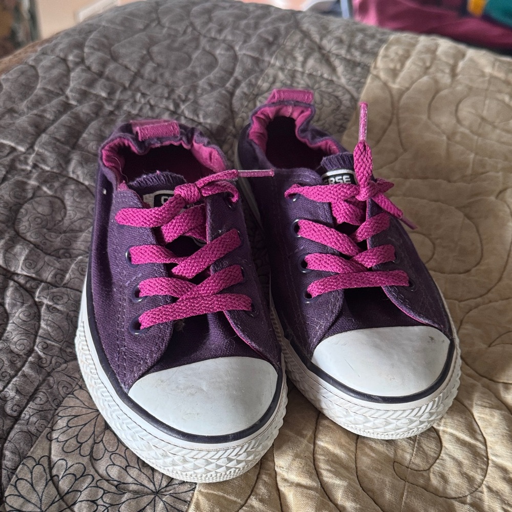 Converse Kids Purple Sneakers with Pink Accents
